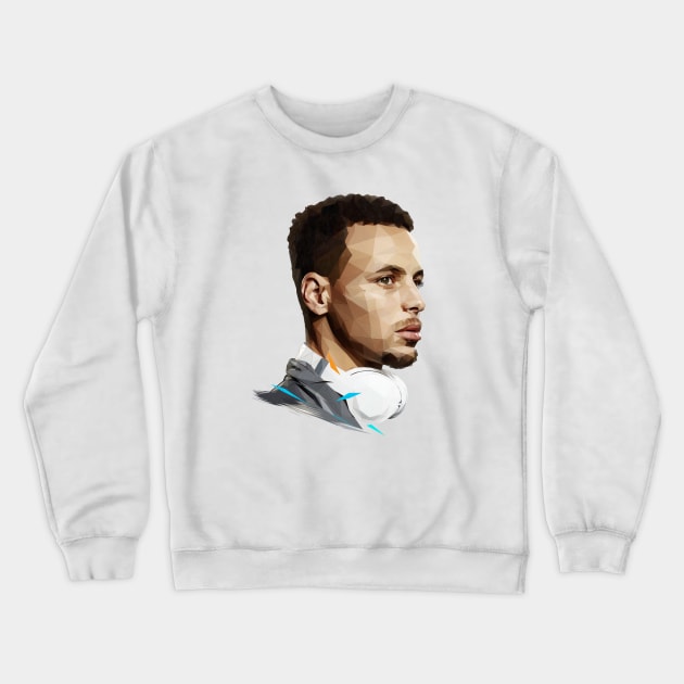 Stephen Curry low poly Crewneck Sweatshirt by pxl_g